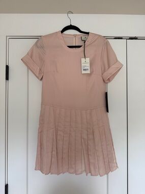 Tuckernuck Pale Blush Pleated Short Sleeve ballet Dress